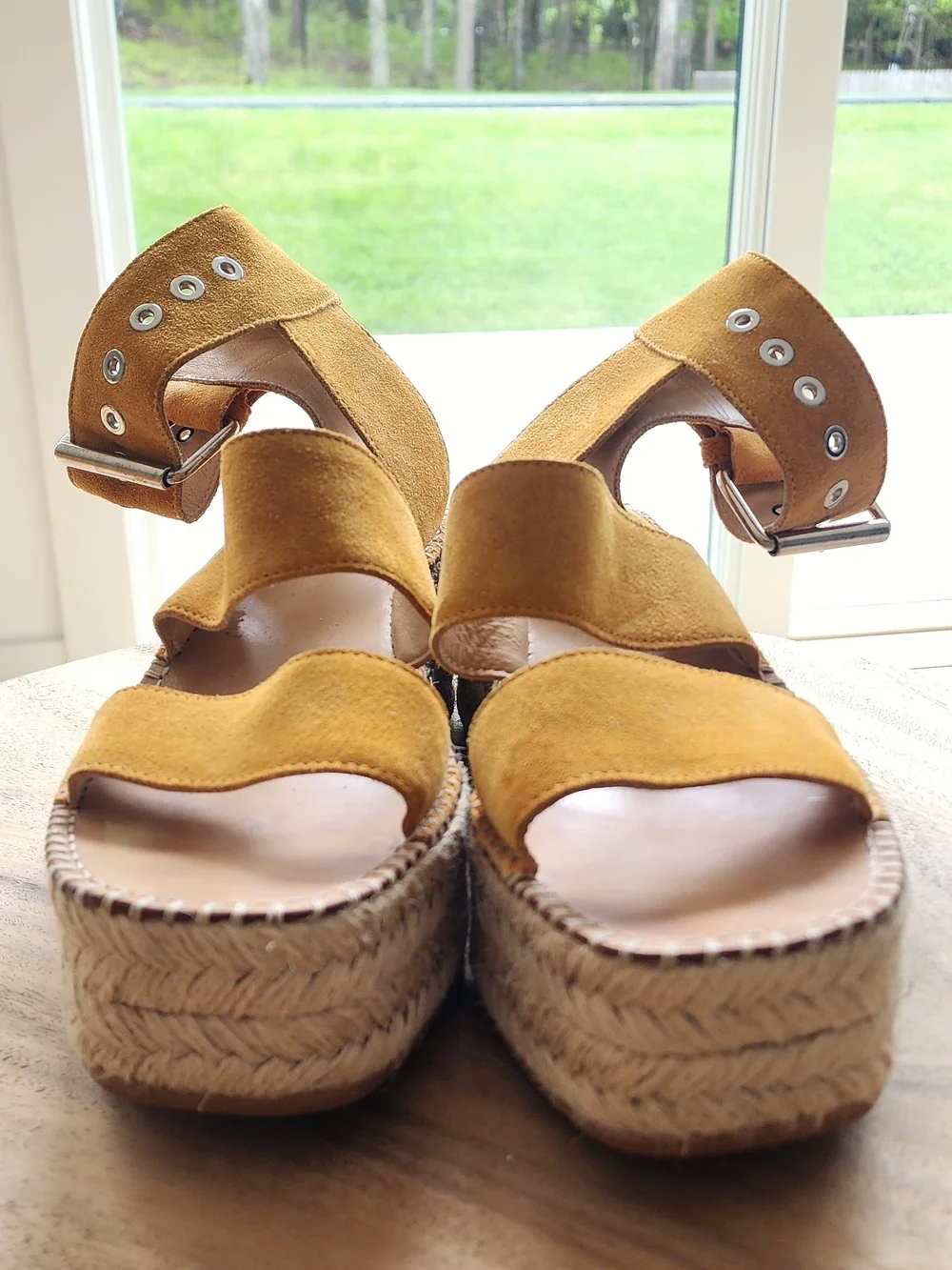 rag & bone Mustard Suede Platform Espadrille Sandals Size 37.5